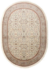 Kashmir Pura Seda Tapete 212X309 Oriental Feito A Mão Castanho Claro/Bege (Seda, Índia)