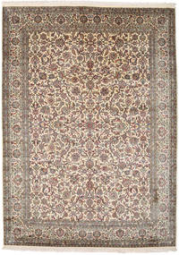 Kashmir Pure Silk Rug 177X247 Authentic Oriental Handknotted Light Brown/Dark Grey (Silk, India)