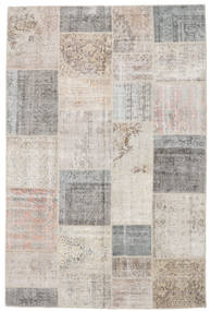 Patchwork Tapete 198X298 Moderno Feito A Mão Cinzento Claro/Branco/Creme (Lã, Turquia)