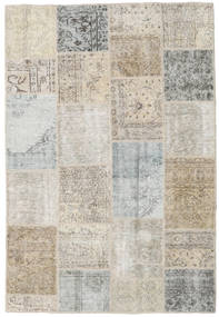 Patchwork Matta 158X233 Äkta Modern Handknuten Ljusgrå/Ljusbrun (Ull, Turkiet)