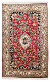 Kashmir Pura Seda Tapete 96X155 Oriental Feito A Mão Castanho Claro/Bege (Seda, Índia)