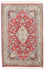 Kashmir Pura Seda Tapete 65X95 Oriental Feito A Mão Bege/Castanho Claro (Seda, Índia)