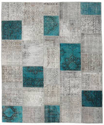 Patchwork 러그 253X303 정품
 모던 수제 라이트 그레이/다크 터코이즈 
 대형 (울, 터키)