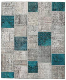 Patchwork Matto 252X301 Moderni Käsinsolmittu Vaaleanharmaa/Tumma Turkoosi Isot (Villa, Turkki)