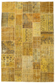 Patchwork Matta 198X300 Äkta Modern Handknuten Gul/Brun (Ull, Turkiet)