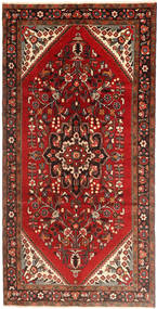 Hamadan Teppich
 160X323 Echter Orientalischer Handgeknüpfter Läufer Dunkelrot/Rost/Rot (Wolle, Persien/Iran)