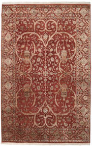 Keshan Indo 울/Viscos 러그 194X298 정품
 오리엔탈 수제 다크 레드/브라운 (울/실크, 인도)