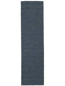 Kelim Loom - Denim Modrá Koberec 80X300 Moderní Ruční Tkaní Běhoun Tmavě Modrý/Modrá (Vlna, Indie)
