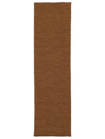 Kilim Loom - 갈색 러그 80X300 정품
 모던 수제 복도용 러너
 브라운 (울, 인도)