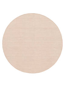 Kelim Loom - Mistroze Vloerkleed Ø 200 Echt Modern Handgeweven Rond Lichtroze/Licht Paars (Wol, India)