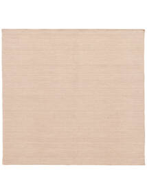 Kilim Loom - Misty_Pink 러그 250X250 정품
 모던 수제 사각형 라이트 핑크/다크 베이지 대형 (울, 인도)