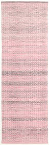 Alva - Roosa/Valkoinen Matto 80X250 Moderni Käsinkudottu Käytävämatto Vaaleanpunainen/Vaaleanvioletti (Villa, Intia)