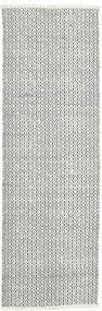 Alva - Blanc/Noir Tapis 80X250 Moderne Tissé À La Main Tapis Couloir Gris Clair/Beige (Laine, Inde)