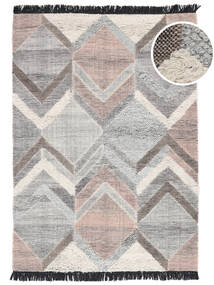 Silvana Tapis 160X230 Moderne Tissé À La Main Gris Clair/Beige (Laine, Inde)