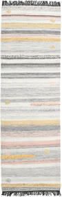Ragna Teppe 80X250 Ekte Moderne Håndvevd Teppeløpere Lys Grå/Beige (Ull, India)