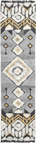 Deco Teppe 80X350 Ekte Moderne Håndvevd Teppeløpere Lys Grå/Mørk Beige (Ull, India)