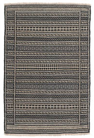 キリム 絨毯 82X123 オリエンタル 手織り 薄い灰色/黒/濃いグレー (ウール, ペルシャ/イラン)