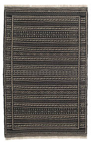 キリム 絨毯 81X125 オリエンタル 手織り 黒/濃いグレー (ウール, ペルシャ/イラン)