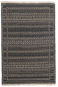キリム 絨毯 80X123 オリエンタル 手織り 黒/濃いグレー/薄い灰色 (ウール, ペルシャ/イラン)