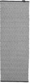 Diamond - Secondaire Tapis 80X200 Moderne Tissé À La Main Tapis Couloir Gris Foncé/Noir/Gris Clair (Coton, Inde)