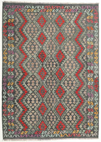 Kilim Afegão Old Style Tapete 175X244 Oriental Tecidos À Mão Cinza Escuro/Cinzento Claro (Lã, Afeganistão)