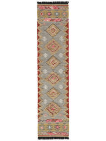 Tyra Matto 80X350 Moderni Käsinkudottu Käytävämatto Vaaleanharmaa/Beige (Villa, Intia)