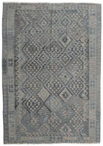 Kilim Afegão Old Style Tapete 206X287 Oriental Tecidos À Mão Cinza Escuro/Cinzento Claro (Lã, Afeganistão)
