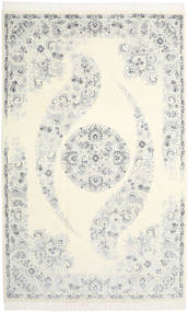 Наин 9La Ковер 204X322 Ковры Ручной Работы Белый/Кремовый/Светло-Серый/Бежевый (Шерсть/Шелк, Персия/Иран)