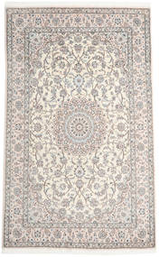 Nain 9La Tapete 193X318 Oriental Feito A Mão Cinzento Claro/Bege (Lã/Seda, Pérsia/Irão)