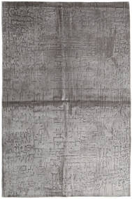 Viscose Moderne Tapijt 164X248 Echt Modern Handgeknoopt Lichtgrijs/Donkergrijs ( India)