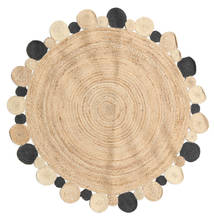 Solana Dot Jute - Secondary Rug 150X150 Authentic
 Modern Handwoven Square Dark Beige/Light Brown ( India)