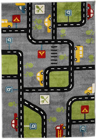 Roads Tapete 140X200 Moderno Cinza Escuro/Preto ( Turquia)