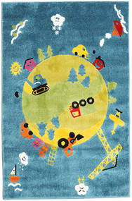 World Tapete 120X180 Moderno Azul Turquesa/Amarelo ( Turquia)