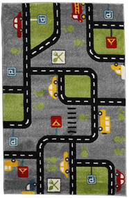 Roads Tapete 120X180 Moderno Cinza Escuro/Preto ( Turquia)