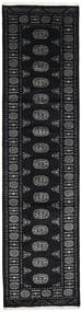Pakistan Bokhara 3Ply Rug 78X306 Authentic
 Oriental Handknotted Hallway Runner
 Black/Dark Grey (Wool, Pakistan)