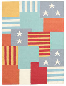 Kilim Modern Rug 135X196 Authentic
 Modern Handwoven Beige/Rust Red (Wool, India)