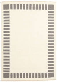 Kilim Moderno Tapete 140X197 Moderno Tecidos À Mão Bege/Cinzento Claro (Lã, Índia)