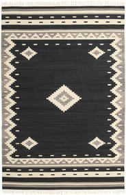 Tribal - Zwart Vloerkleed 200X300 Echt Modern Handgeweven Zwart/Beige (Wol, India)