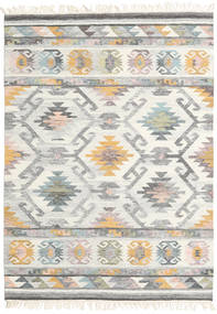 Mirza Tapis 140X200 Moderne Tissé À La Main Beige/Gris Clair (Laine, Inde)