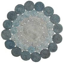 Trixie - Ocean Tapete 150X150 Moderno Tecidos À Mão Quadrado Azul/Cinzento Claro/Cinza Escuro ( Índia)