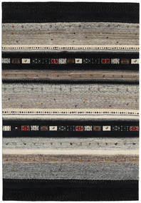 Gabbeh Loribaft Rug 136X200 Authentic
 Modern Handknotted Black/Light Grey (Wool, India)
