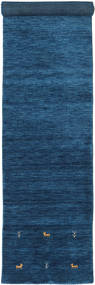Gabbeh Loom Two Lines - Dark Blue Rug 80X350 Modern Hallway Runner
 Dark Blue/Blue (Wool, India)