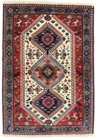 Yalameh Rug 98X141 Authentic
 Oriental Handknotted Dark Red/Beige (Wool, Persia/Iran)