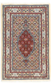 Moud Tapete 61X92 Oriental Feito A Mão Bege/Cinzento Claro (Lã/Seda, Pérsia/Irão)