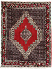 Senneh Rug 135X158 Authentic
 Oriental Handknotted Dark Red/Dark Grey (Wool, Persia/Iran)