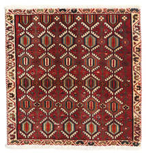 Qashqai Rug 63X64 Authentic Oriental Handknotted Square Dark Red/Dark Brown (Wool, Persia/Iran)