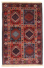 Yalameh Tapete 80X125 Oriental Feito A Mão Vermelho Escuro/Preto (Lã, Pérsia/Irão)
