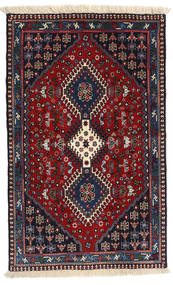 Yalameh Tapete 80X130 Oriental Feito A Mão Azul Escuro/Vermelho Escuro (Lã, Pérsia/Irão)