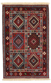 Yalameh Rug 80X130 Authentic
 Oriental Handknotted Dark Red/Black (Wool, Persia/Iran)