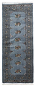 Pakistan Bokhara 3Ply Rug 81X202 Authentic Oriental Handknotted Hallway Runner Dark Grey/Dark Blue (Wool, Pakistan)